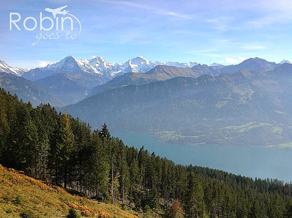 The Swiss Alps over Lake Thun, Switzerland