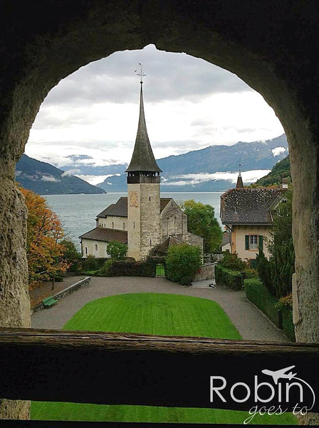 Spiez, Switzerland toward the Alps