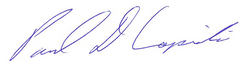 Sphero CEO Paul Copioli's signature in blue ink.