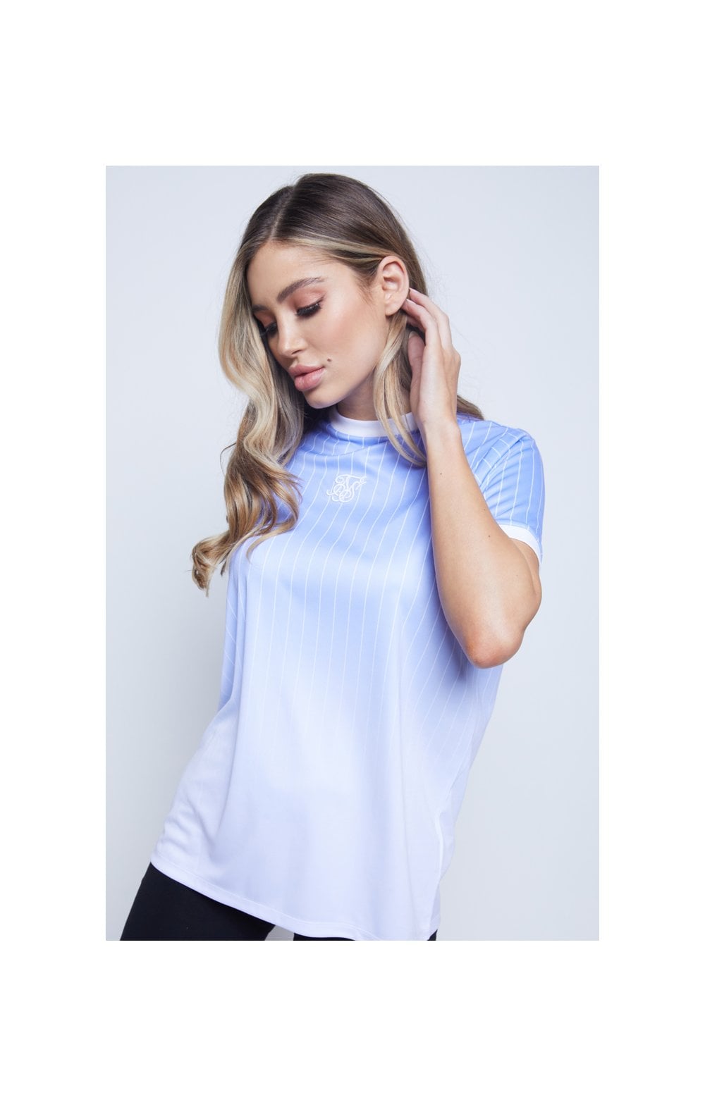 SikSilk Fade Baseball T-Shirt - Multi