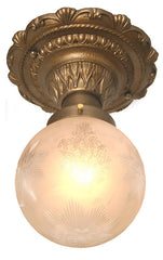 Antique Hallway Light Etched Shade