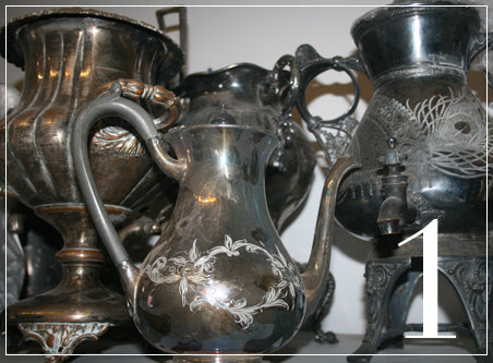 antique hollow ware tea pots