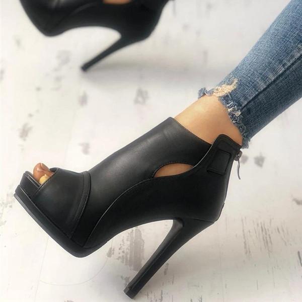 Ailsary Fashion Peep Toe Cutout Thin 