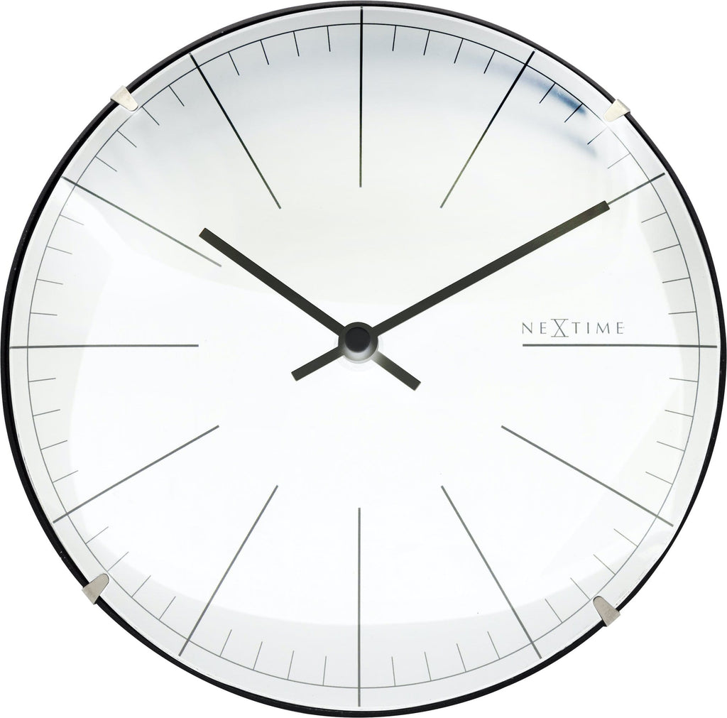 Black 19.5 x 0.04 cm 'Big Stripe Mini Dome NexTime Wall Table Clock-Diameter 20 cm-Glass