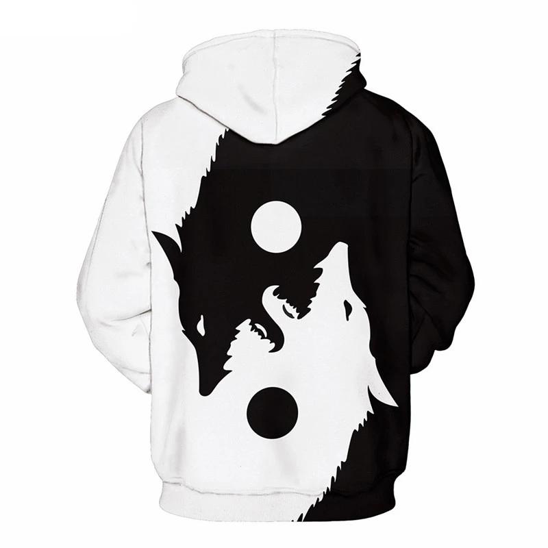 yin and yang wolf hoodie