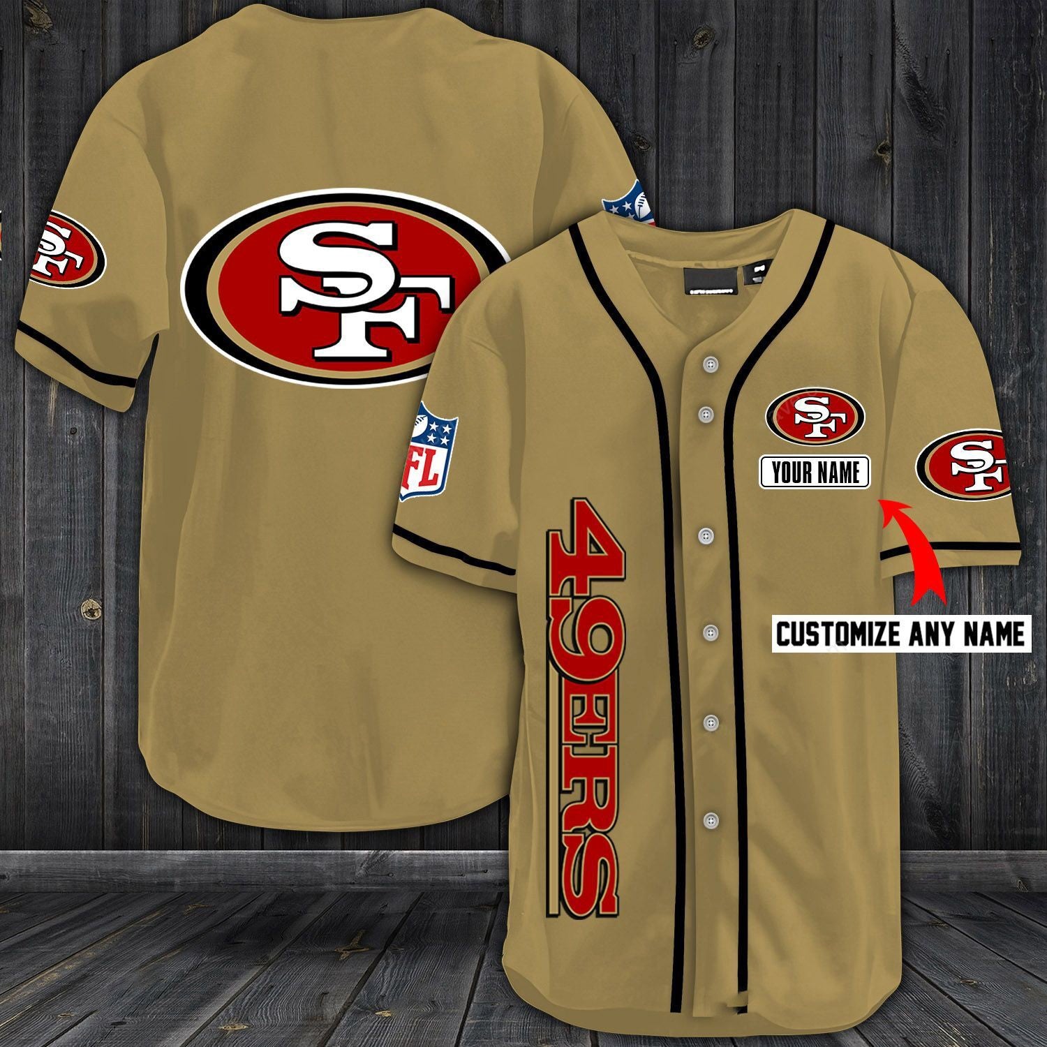 San Francisco 49ers NFL Jersey – Polynesian Design Gold – Anehana