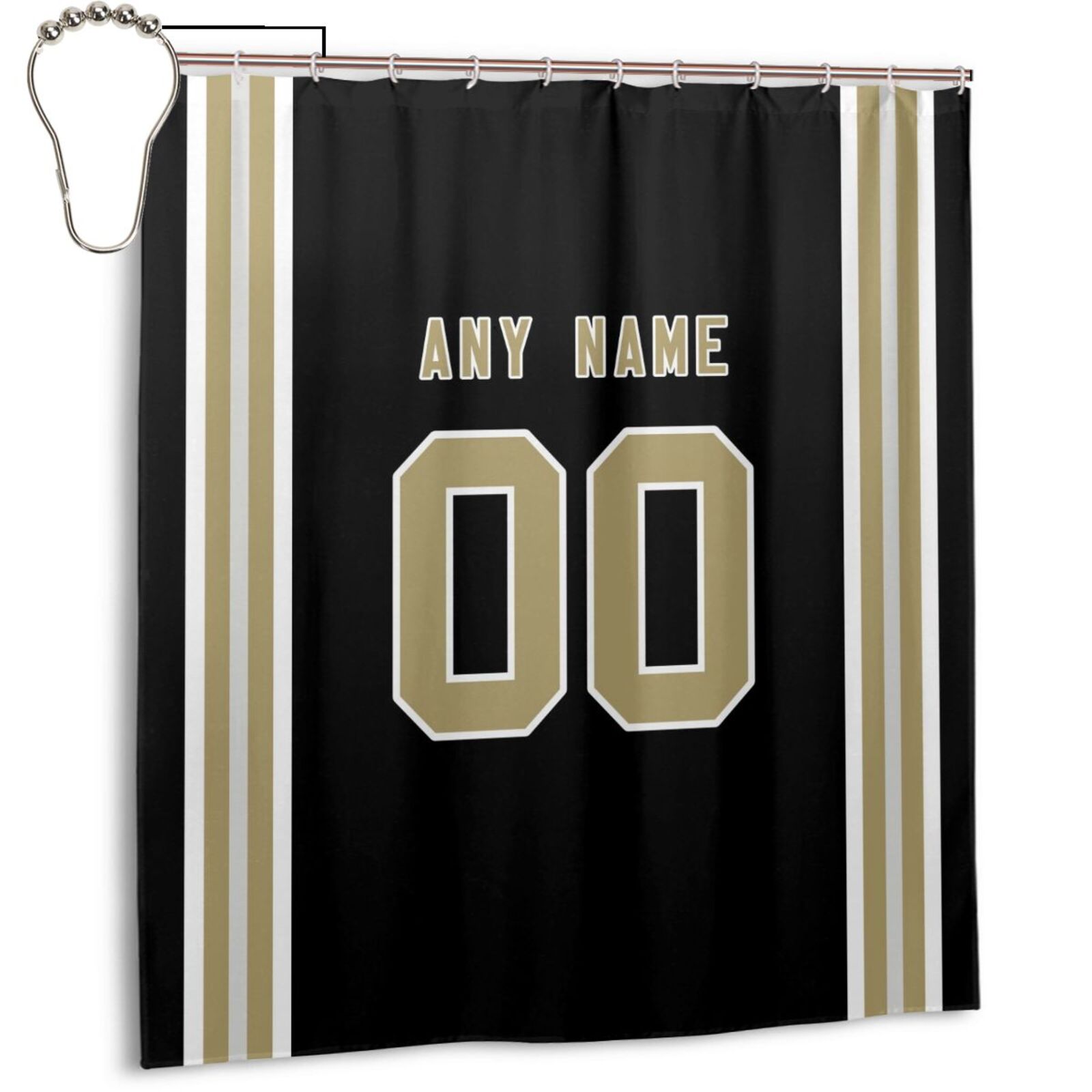 Potteroy New Orleans Saints Team Design Shower Curtain Waterproof Polyester Fabr 