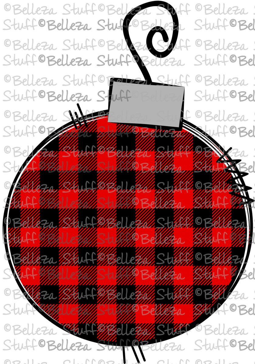READY PRESS - Christmas Bulb - Red Buffalo Plaid - Christmas - Subl – Belleza Stuff