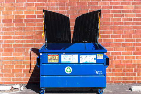 dumpster with both lids help open cleanly by kleen opener