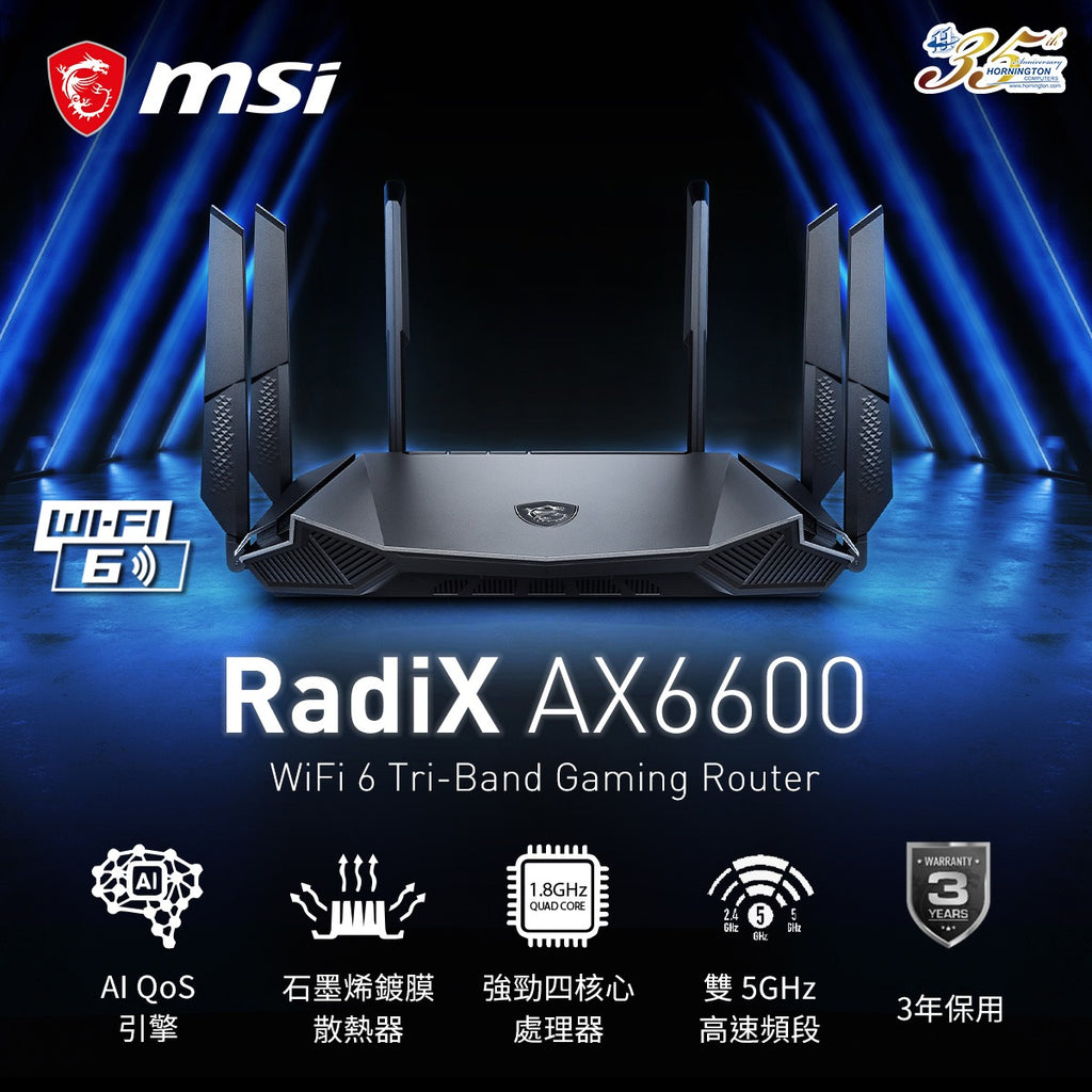 ＭＳＩ RadiX AX6600 WiFi トライバンドゲーミングルーター GRAX66