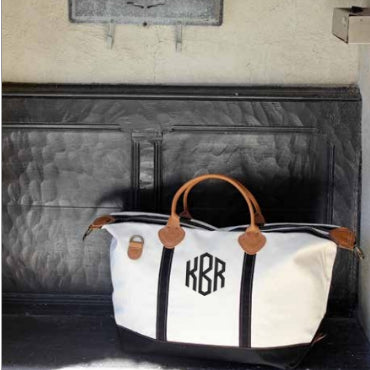 monogrammed weekender travel bag