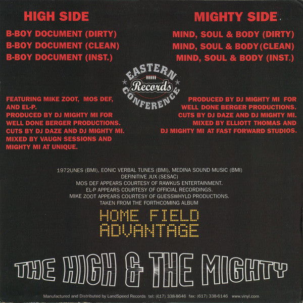 The High & Mighty Featuring Mos Def, EL-P & Mike Zoot - B-Boy Document /  Mind, Soul & Body (12