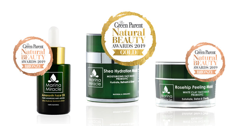 Green Parent Beauty Awards Marina Miracle winner gold and bronze