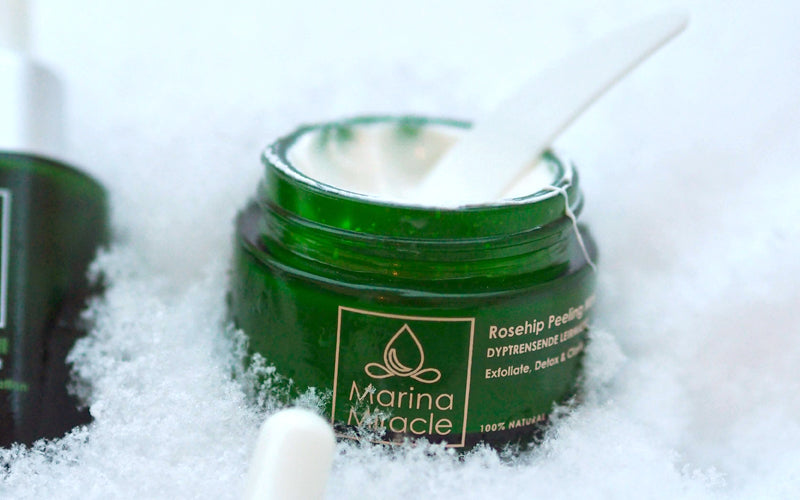 Maya fra naturligtsnygg tester marina miracle ansiktsmaske rosehip peeling mask