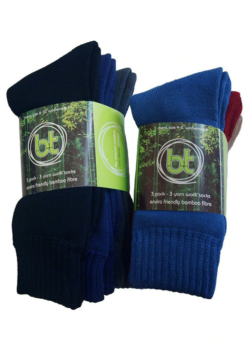 Bamboo Textiles 3 Yarn Work Socks 3-Pk
