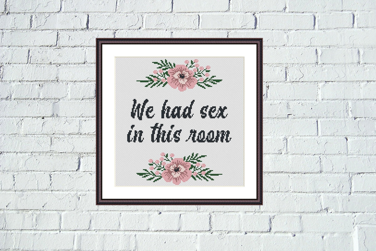 We Had Sex In This Room Funny Sassy Cross Stitch Pattern Jpcrochet 0435