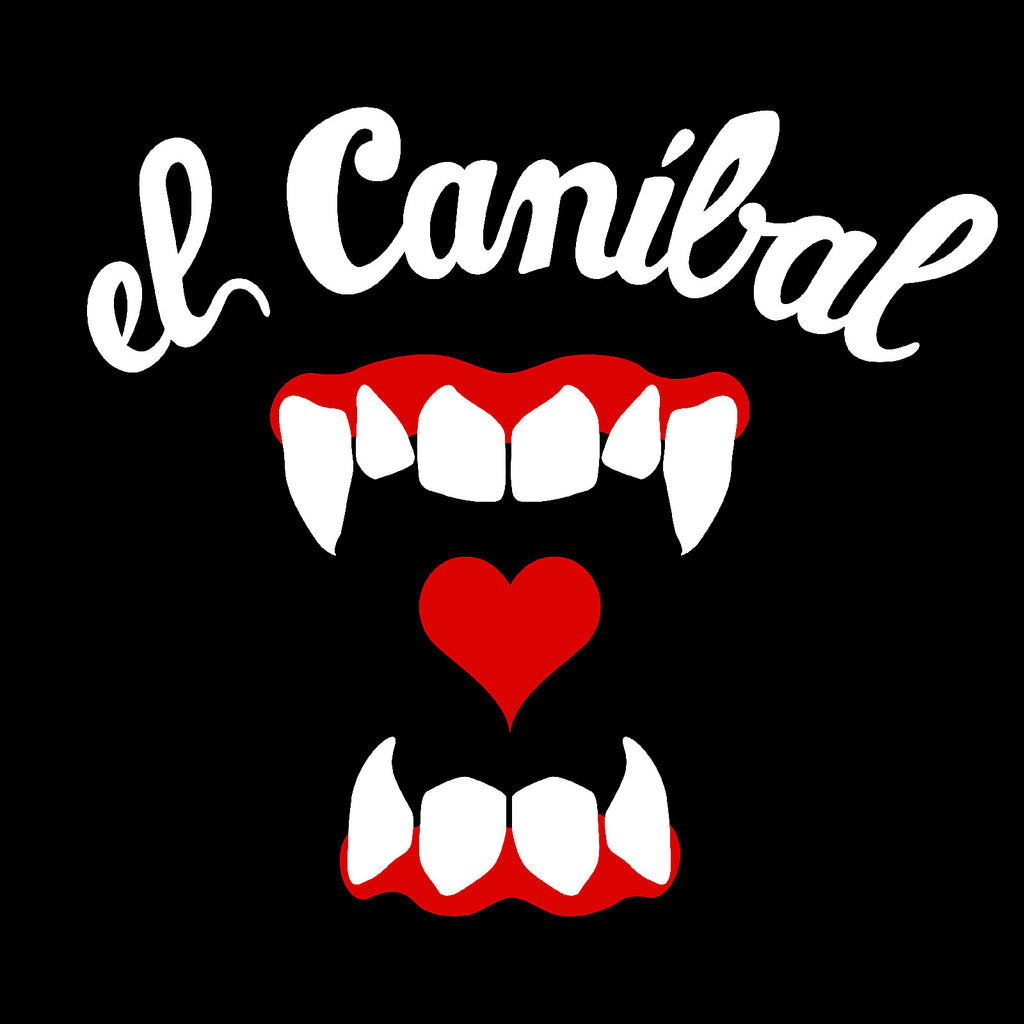Sérigraphie dessin t-shirt Misericordia Typo bouche et dents de vampire 