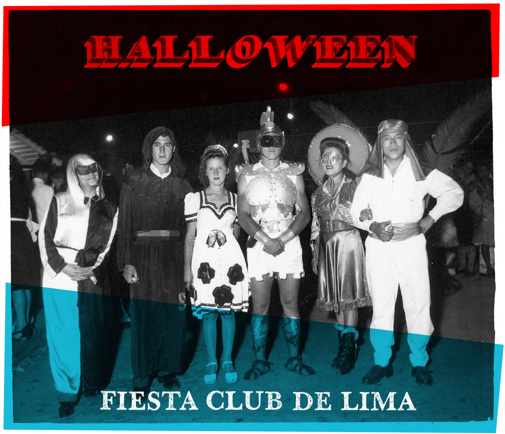 Photographie Noir et blanc T-shirt collection Misericordia Halloween vintage groupe de personnes déguisées pour faire la fête en club style=