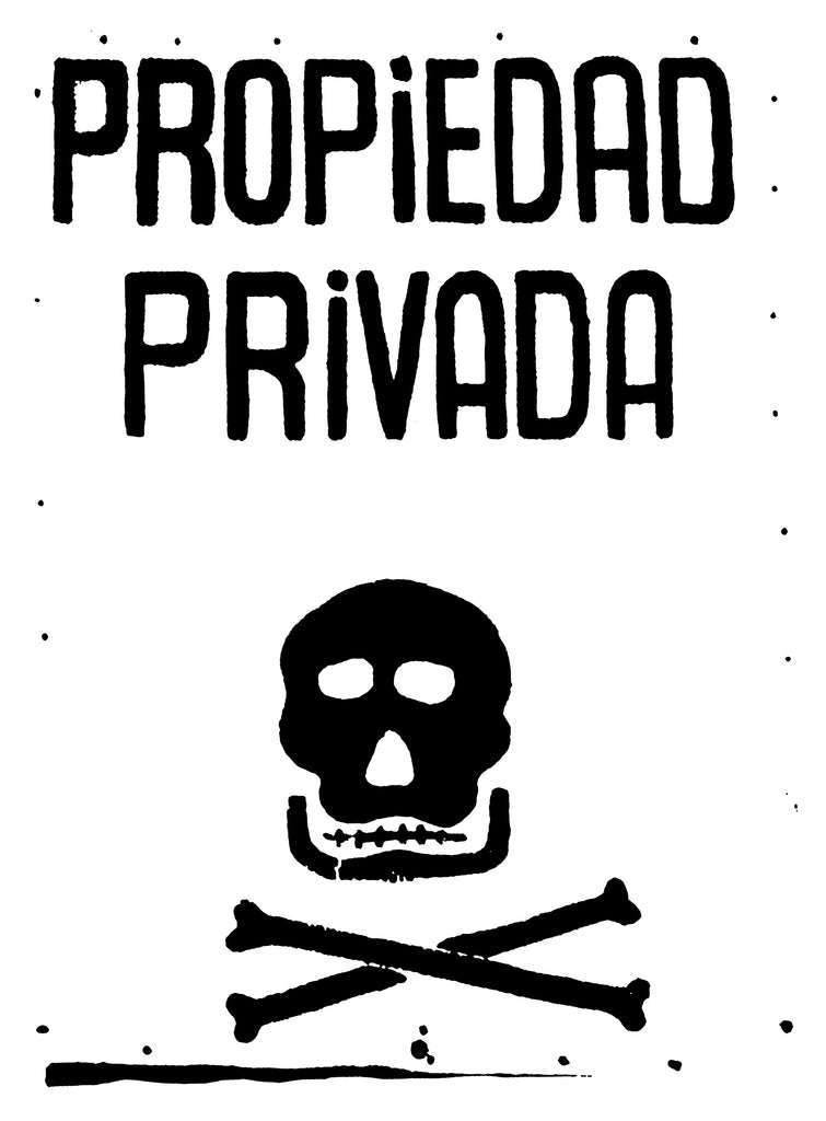 Graphisme Proprietad Privada T-shirt collection Misericordia crâne noir sur fond blanc propriété privée