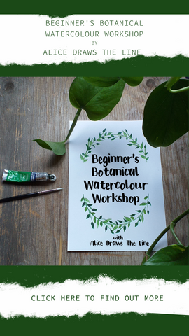 Beginner's Botanical Watercolour Workshop by Alice Draws The Line