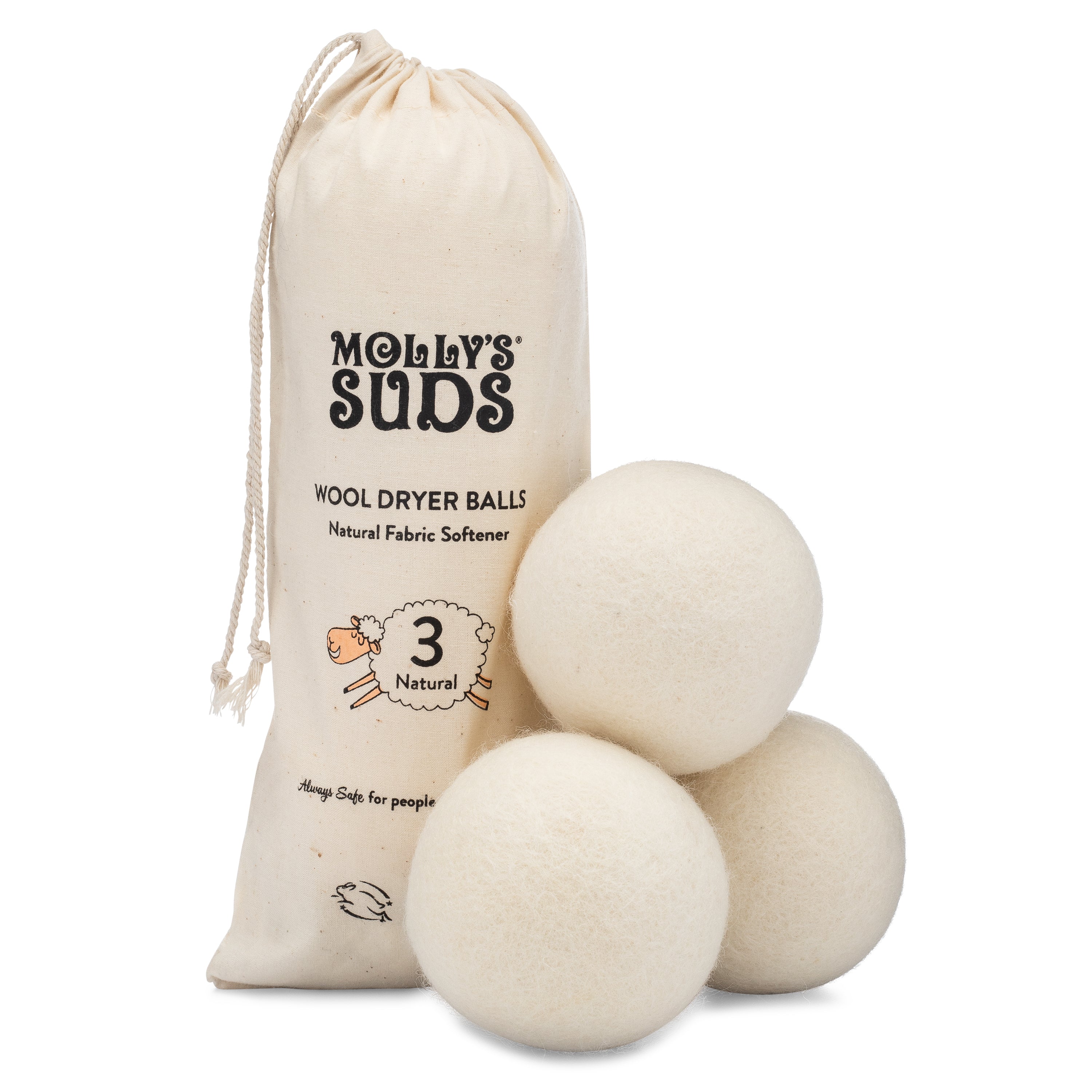 Wool Dryer Balls 2 pack 100% Natural Softens Laundry Reduce Dry Time Economical 
