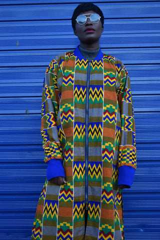 kente trench coat