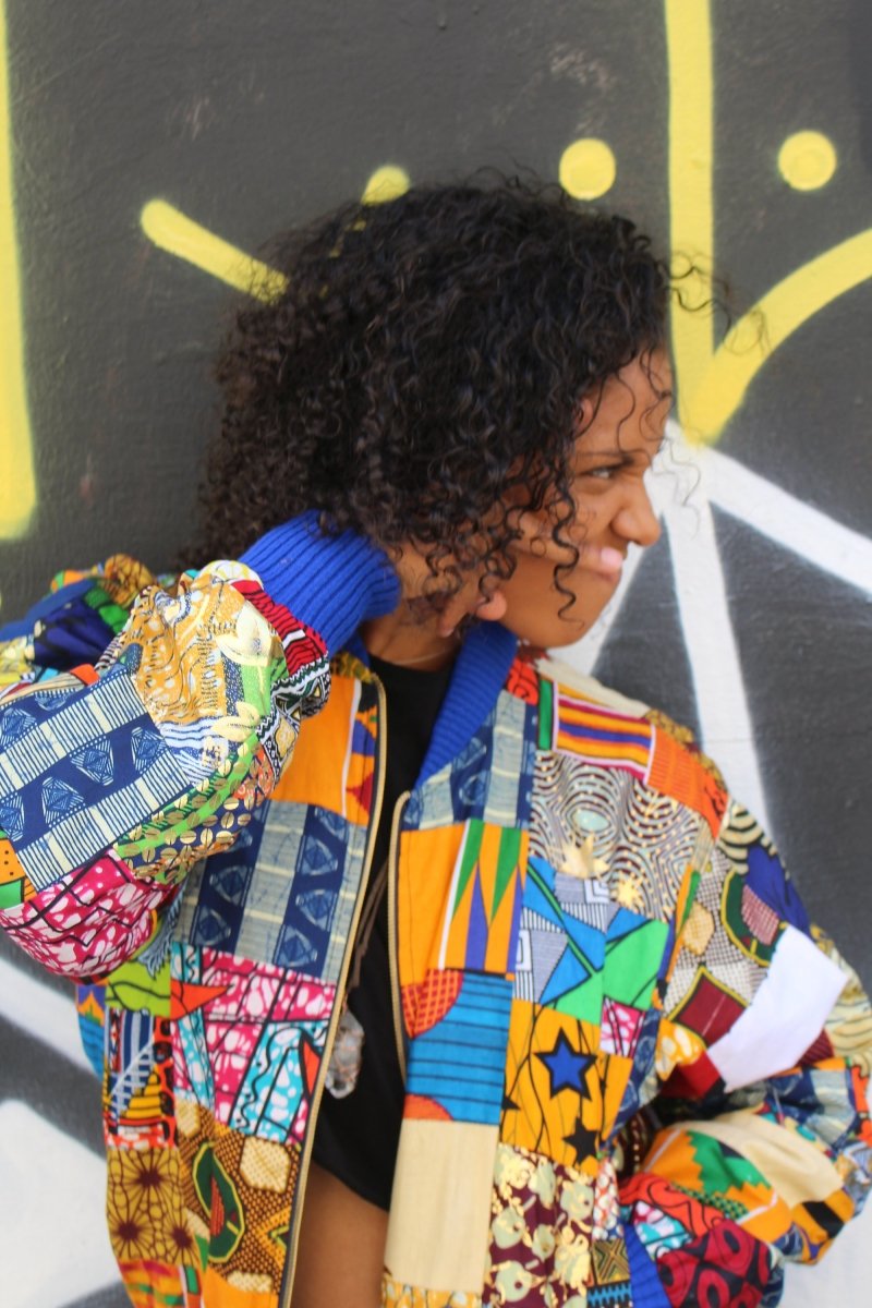 A pie parálisis corte largo chaqueta bomber patchwork, chaqueta africana, ropa de fiesta– The Continent  Clothing