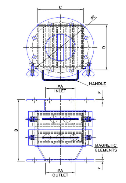 Double drawer magnetic grill