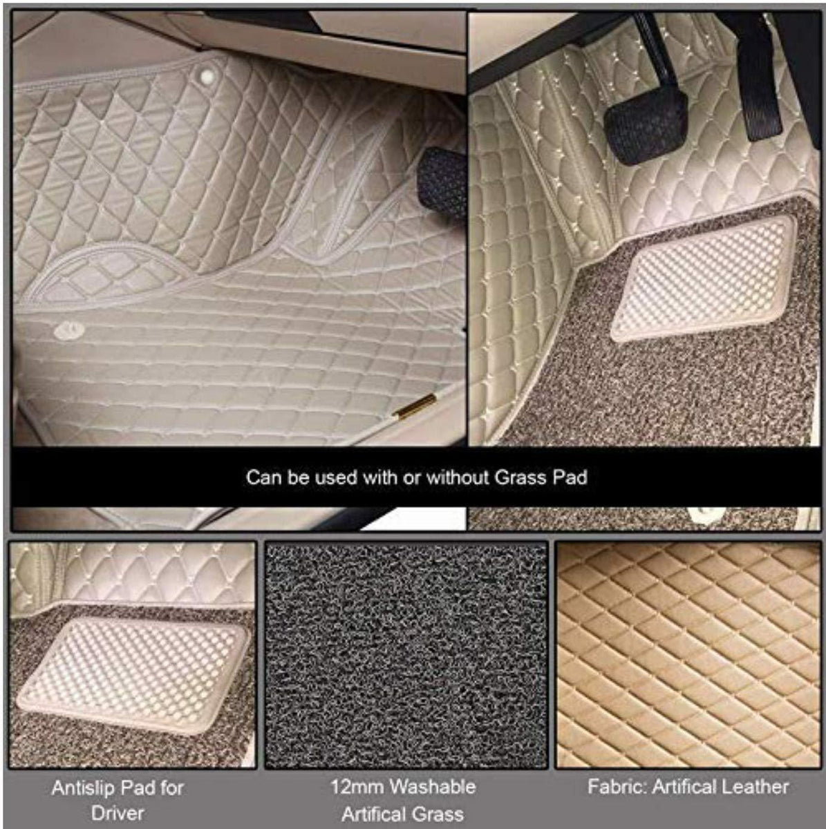 Kvd Extreme Leather Luxury 7D Car Floor Mat For Kia Carnival 9 Seater