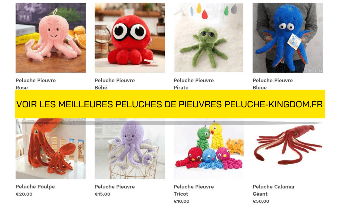 Collection Peluches Pieuvres