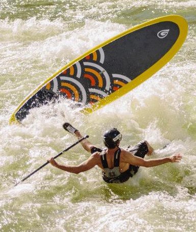 falling off a paddle board