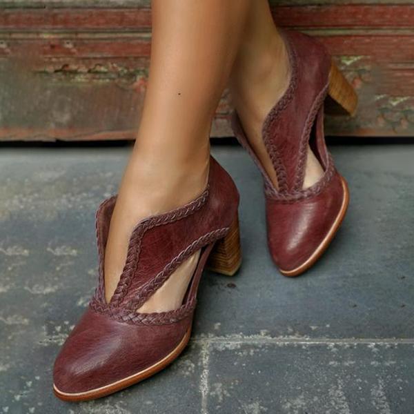 vintage chunky heel shoes