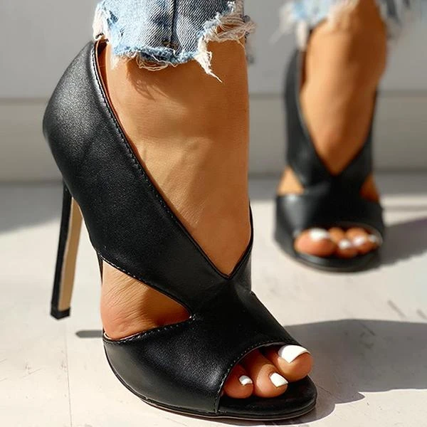 pu cutout peep toe