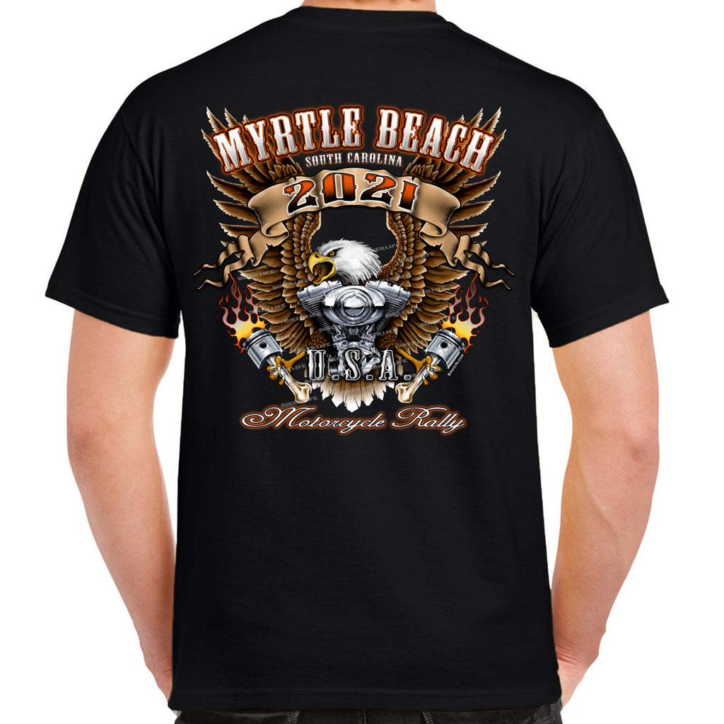 2021 Myrtle Beach Motorcycle Rally Flying Pistons T-Shirt