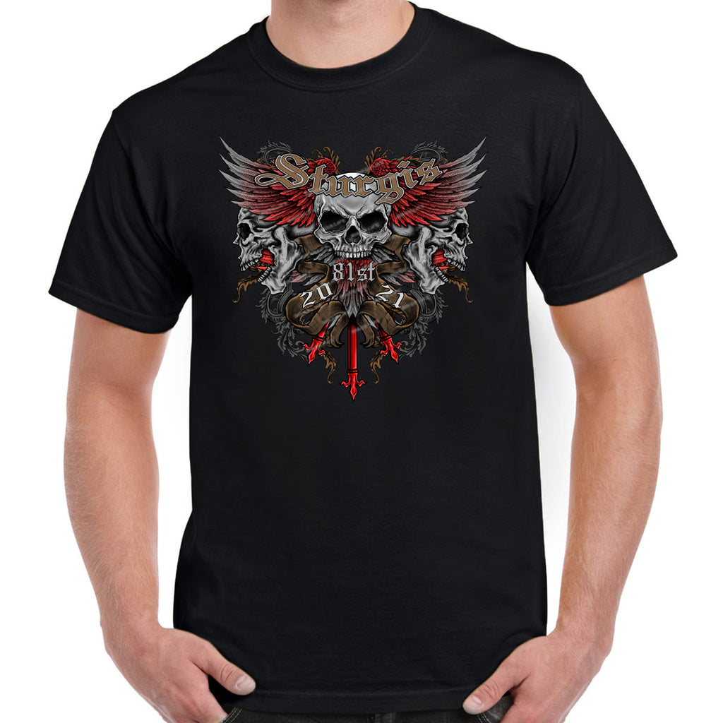 2021 Sturgis Motorcycle Rally Wing Skull T-Shirt