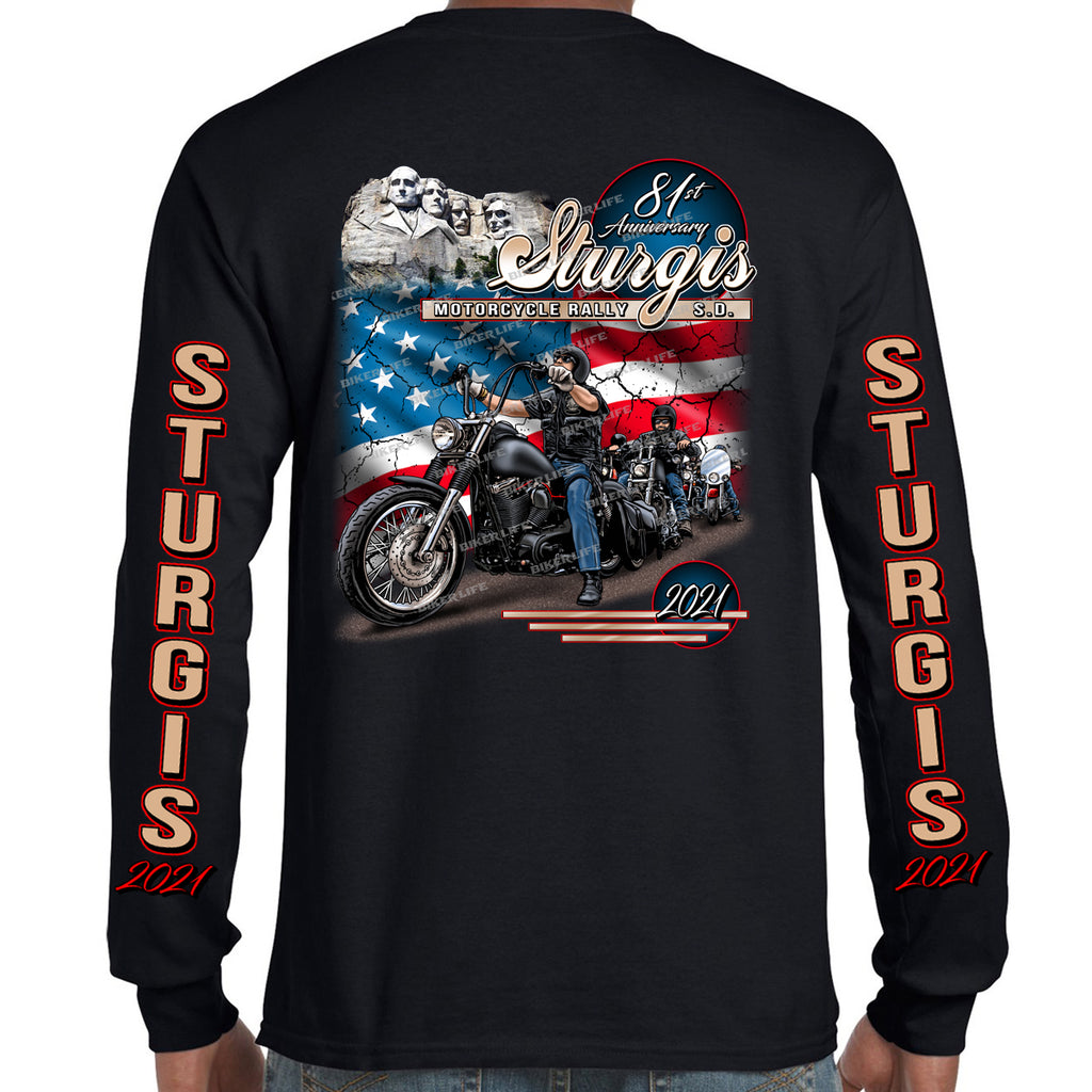 2021 Sturgis Motorcycle Rally American Bikers Long Sleeve