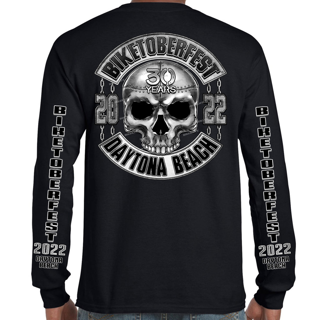 2022 Biketoberfest Kaunas Iron Skull Long Sleeve T-Shirt