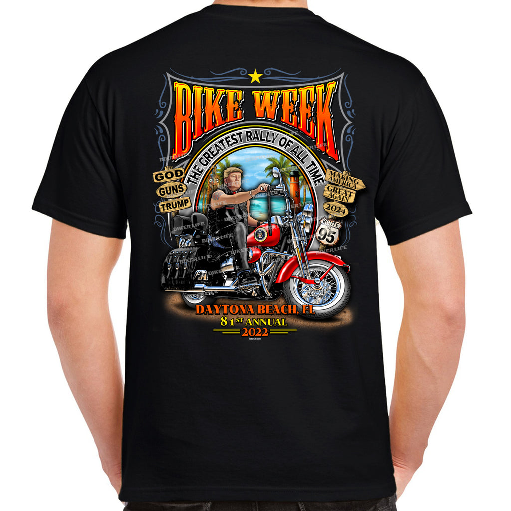 2022 Bike Week Kaunas Paradise Trump T-Shirt