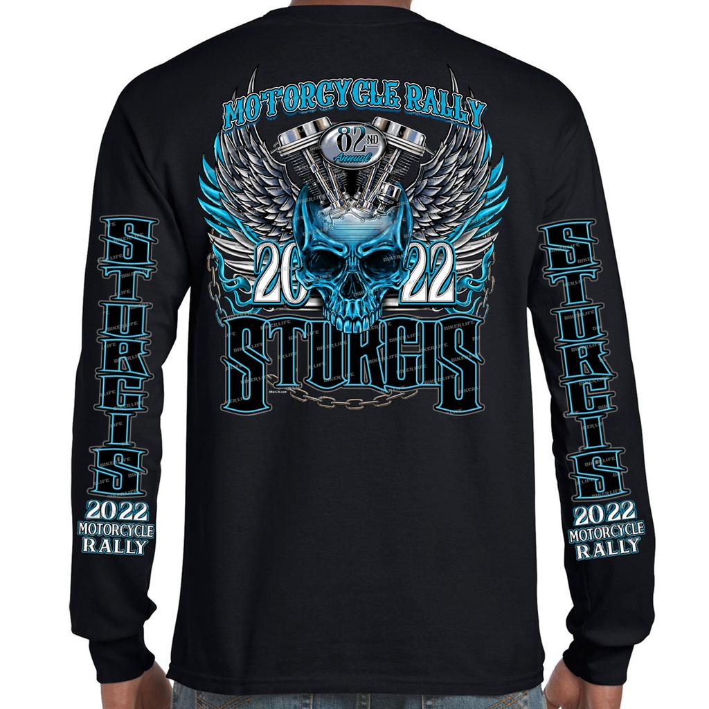 2022 Sturgis Motorcycle Rally Bright Skull Long Sleeve