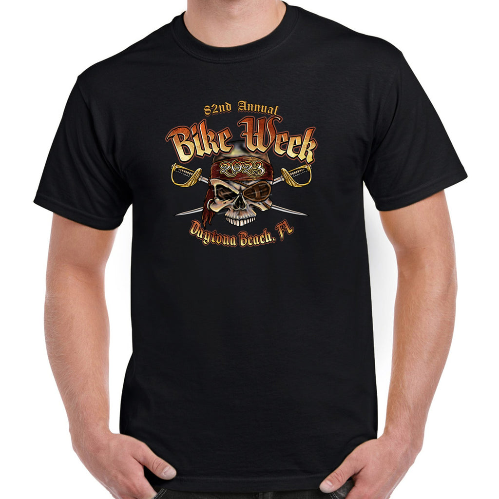 2023 Bike Week Kaunas Pirate Skull T-Shirt