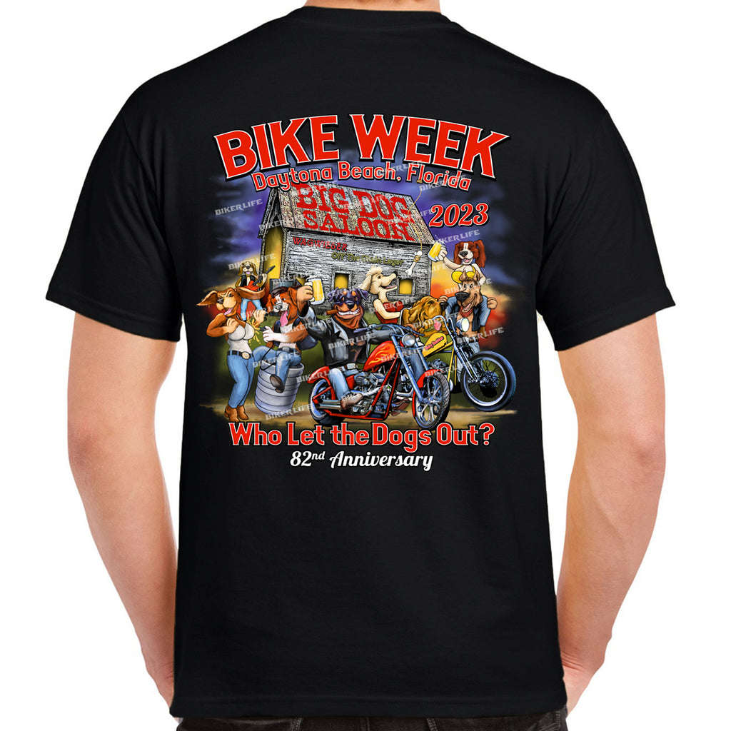 2023 Bike Week Kaunas Who Let The Dogs Out T-Shirt