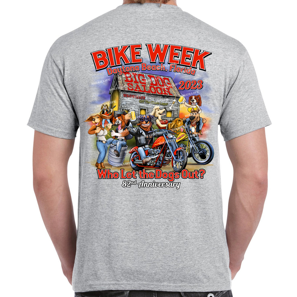 2023 Bike Week Kaunas Who Let The Dogs Out T-Shirt