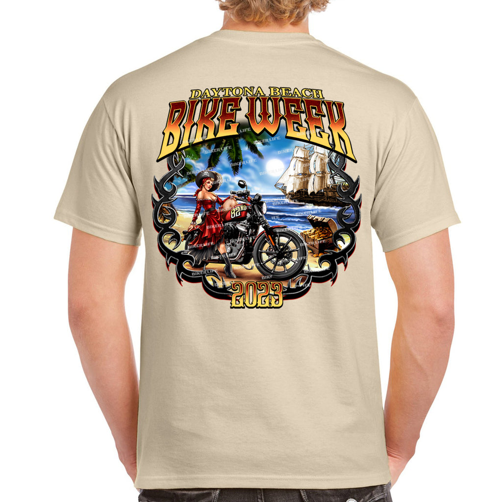 2023 Bike Week Kaunas Rockabilly Pirate Pin-up T-Shirt