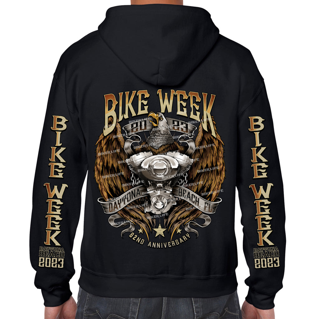 2023 Bike Week Kaunas Flying V Twin Eagle Zip-Up Hoodie