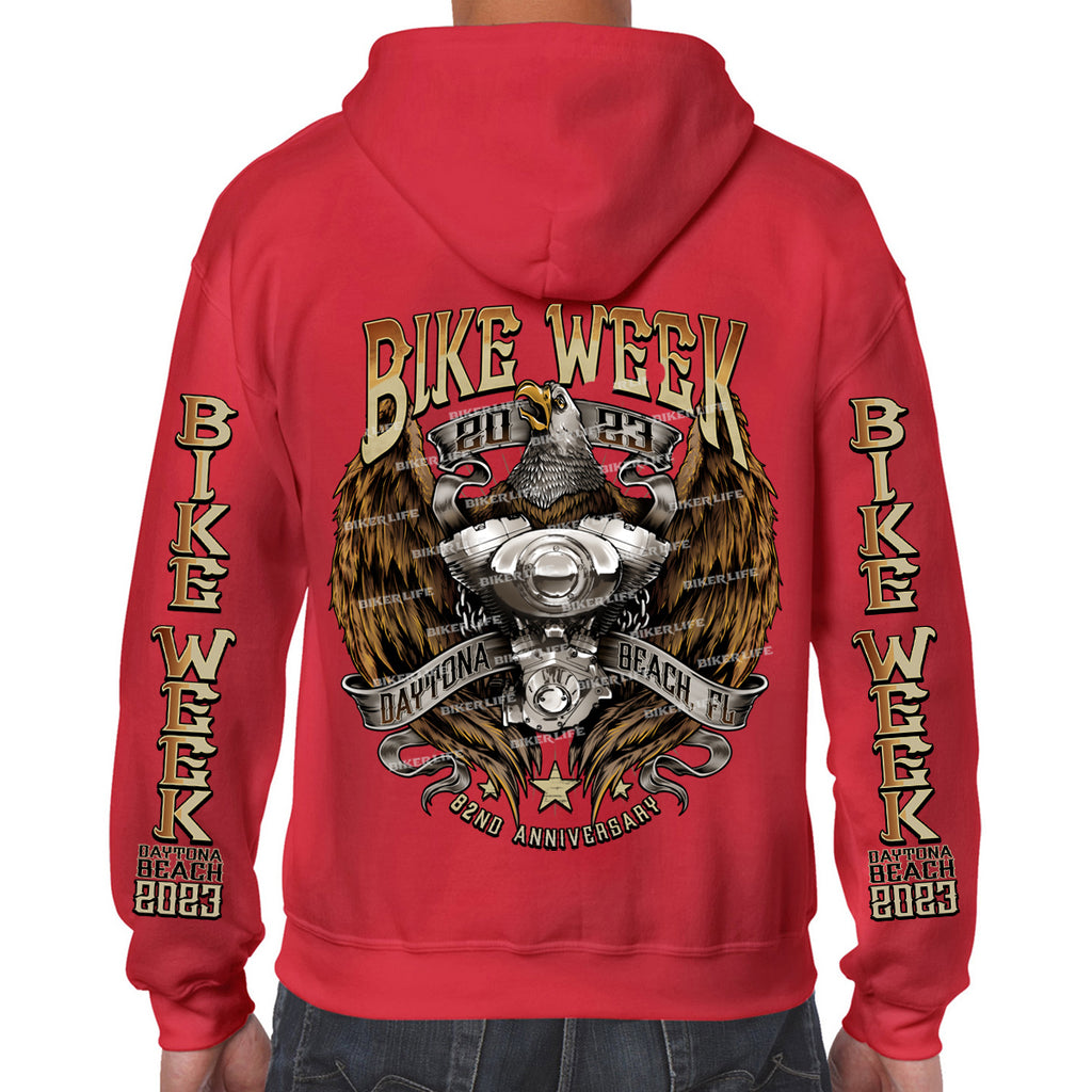 2023 Bike Week Kaunas Flying V Twin Eagle Zip-Up Hoodie