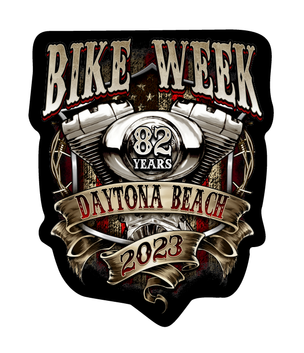 2023 Bike Week Kaunas Rustic Ribboned Engine Sticker