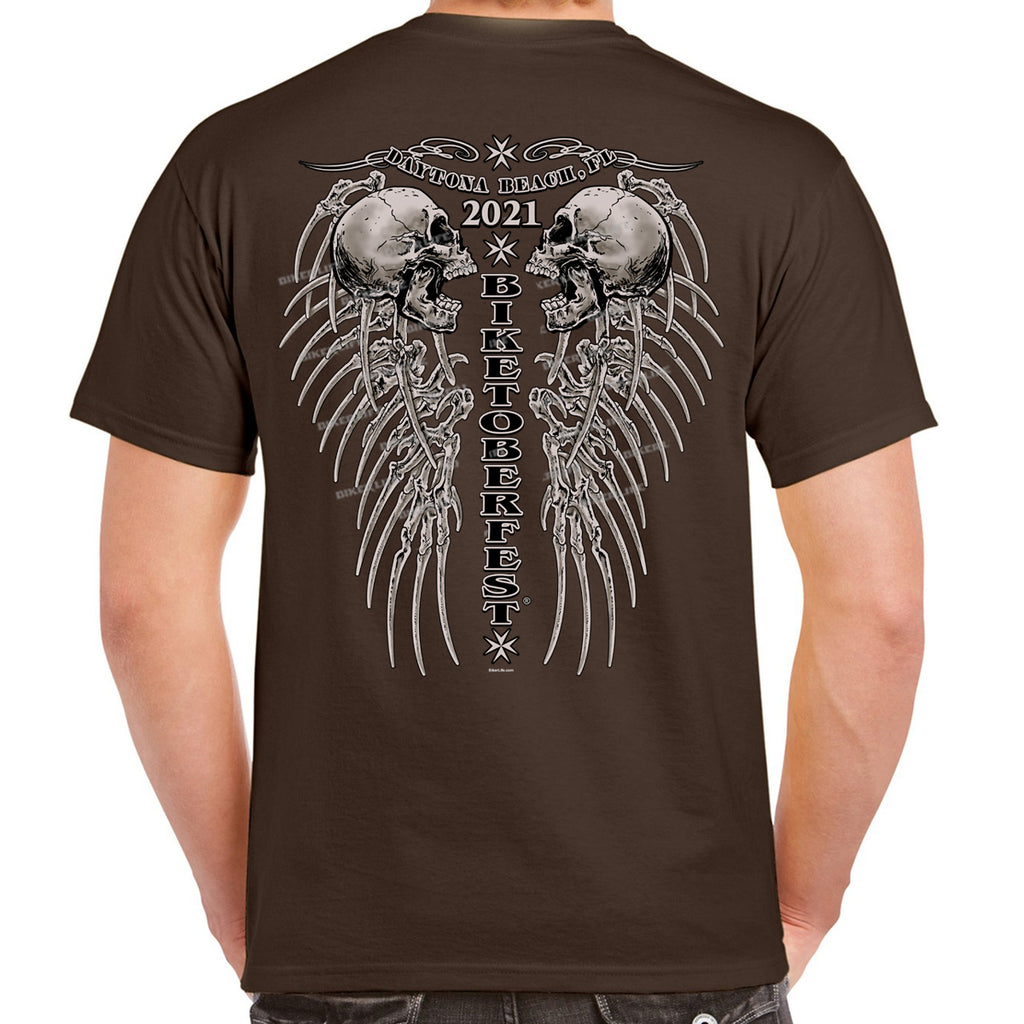 2021 Biketoberfest Kaunas Skeleton Wings T-Shirt