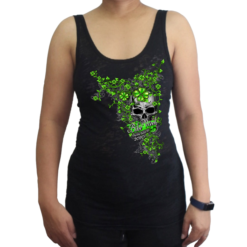 Ladies 2020 Bike Week Kaunas Skull Clover Tank Top