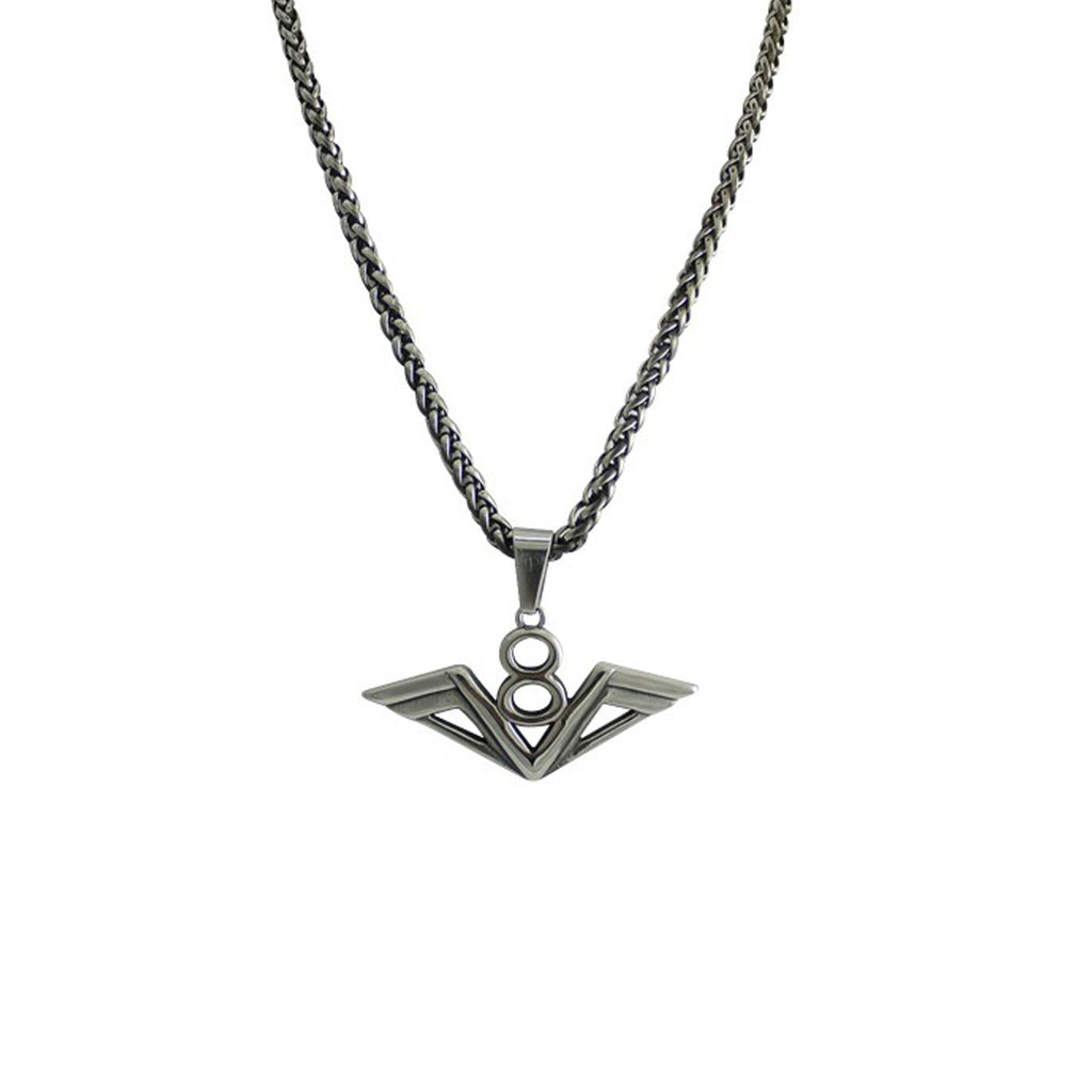Silver 8 Wing Stainless Steel Necklace