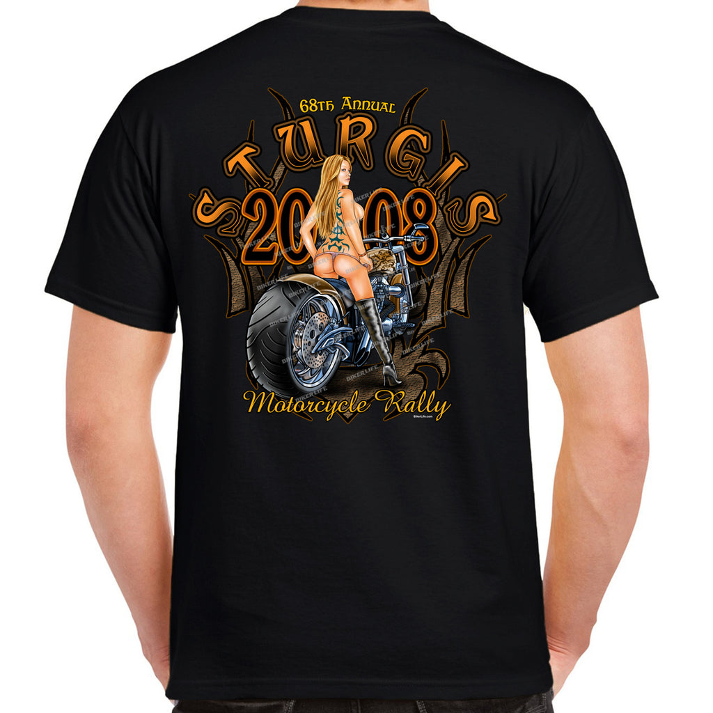 Nostalgia 2008 Sturgis Motorcycle Rally Tribal Chick T-Shirt